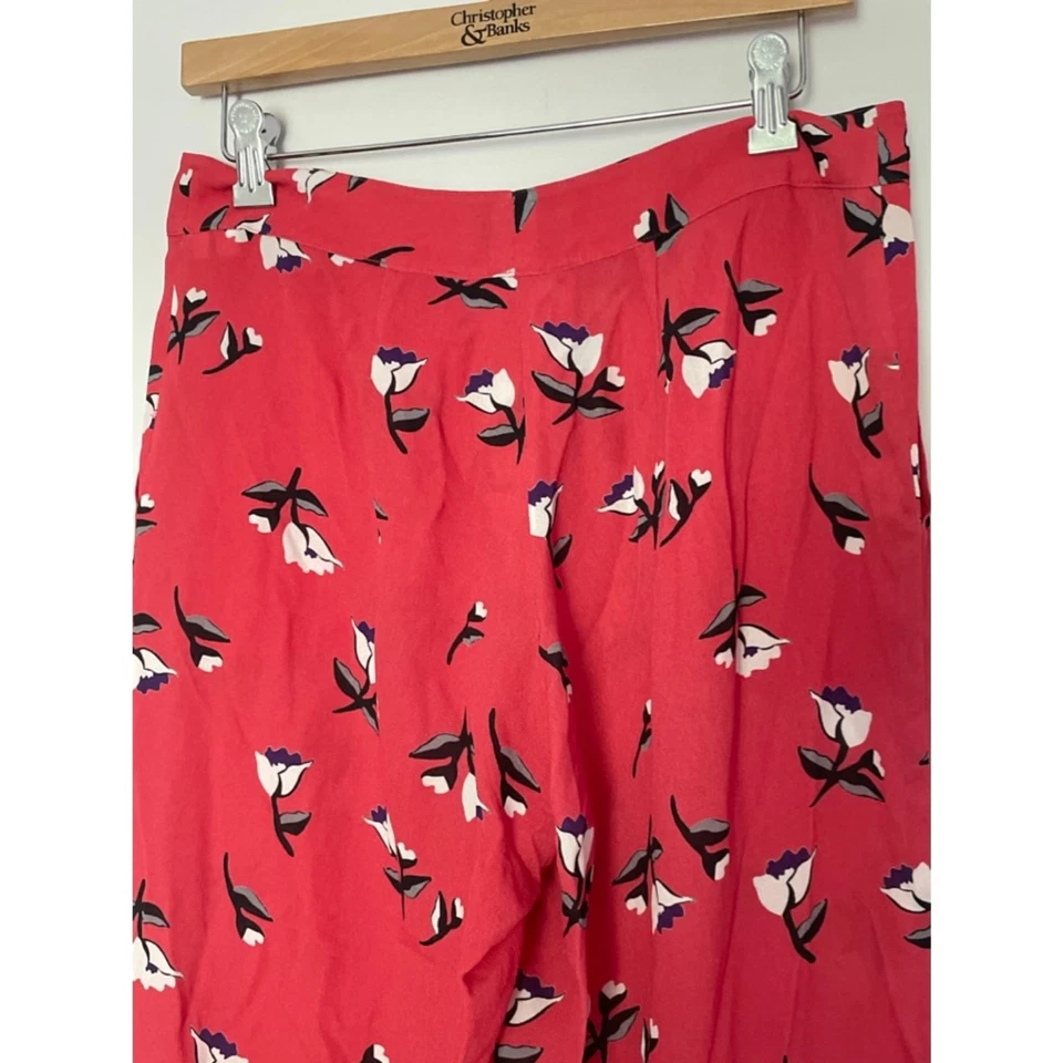 Pantalones Derek Lam 10 Crosby Floral Mezcla Seda Pierna Ancha Talla 6 31x26.5 * D100 Foto 2 de 4