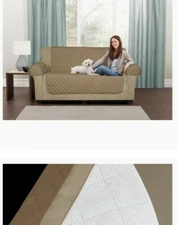 Maytex slipcover Loveseat Pet Cover 3 Piece Waterproof Quilted Suede  NEW 