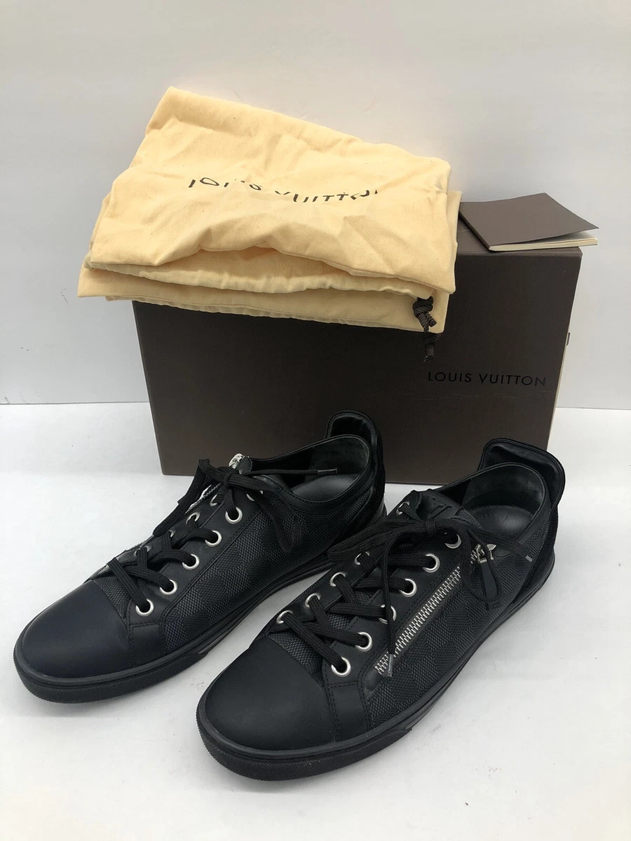 $850 Louis Vuitton Sneaker Zipper Leather Shoes Mens Size 7.5