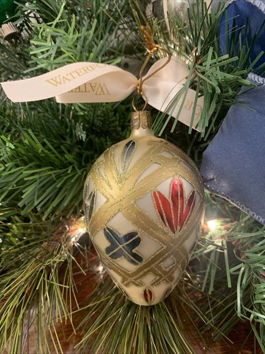 Waterford Holiday Heirlooms Gold Ivory Lismore Elegance Egg Christmas ...