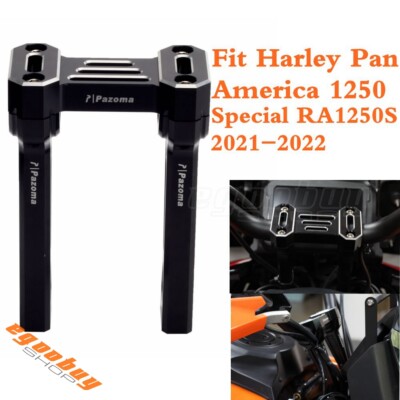 Tall Risers W/Top Clamp Cover CNC T6 For Harley PAN AMERICA RA1250 RA1250S 21-22