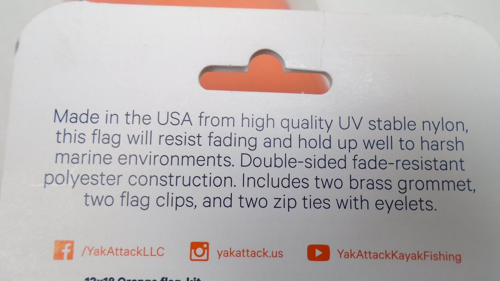 YAKATTACK ORANGE FLAG KIT 12" X 18"