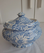Burleigh Tete Scilla By Lillian Delevoryas  Bowl With Lid Blue Floral