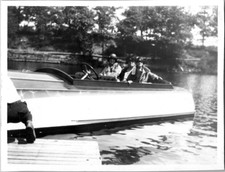 Rich Upper Class Flapper Women on Speed Boat Americana 1920s Vintage Photo