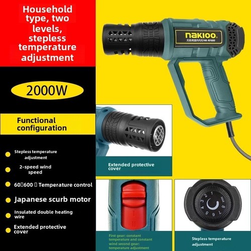 2000W Heißluftpistole Heißluftmaschine Handgerät Elektrische Heißluftpistole Industrie Heißluftpistole - Bild 7 von 8