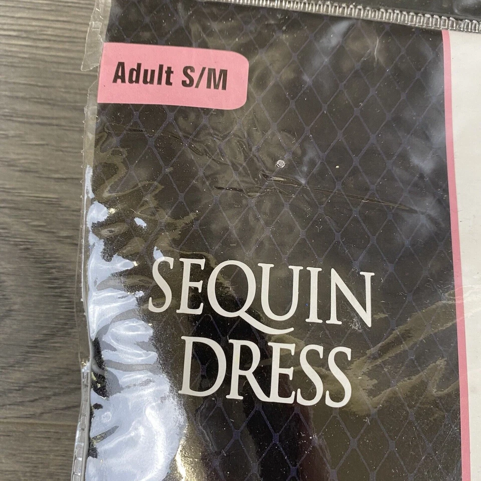 Sexy Basic Black Sequin Dress Halloween Costume Adult S/M Fancy Dress Up - Image 2 of 4