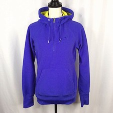 Nike Therma-Fit Hoodie Sweatshirt Womens Size Medium Purple Polar Fleece 1/4 Zip