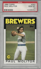 1986 TOPPS #267 PAUL MOLITOR PSA 10 BREWERS HOF