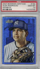 2007 BOWMAN HERITAGE RAINBOW #190 ALEX RODRIGUEZ  PSA 10 YANKEES POP 1