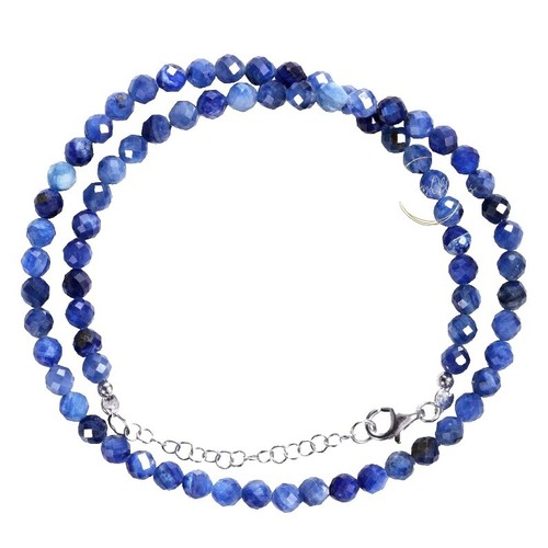 Collier 2 Rangs En Lapis Lazuli D’Afghanistan – 6 Mm, Fermoir En Lapis, 46-49 Cm