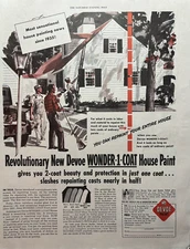 1952 Devoe Paint House Wonder One Coat Protection Revolutionary Vintage Print Ad