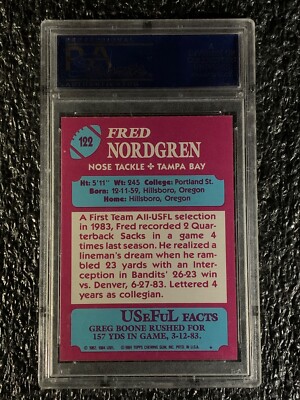 1984 Topps USFL Football #122 Fred Nordgren PSA 9 | eBay