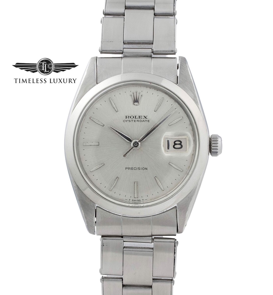 1966 Vintage Rolex Oyster Date Precision 6694 Stainless
