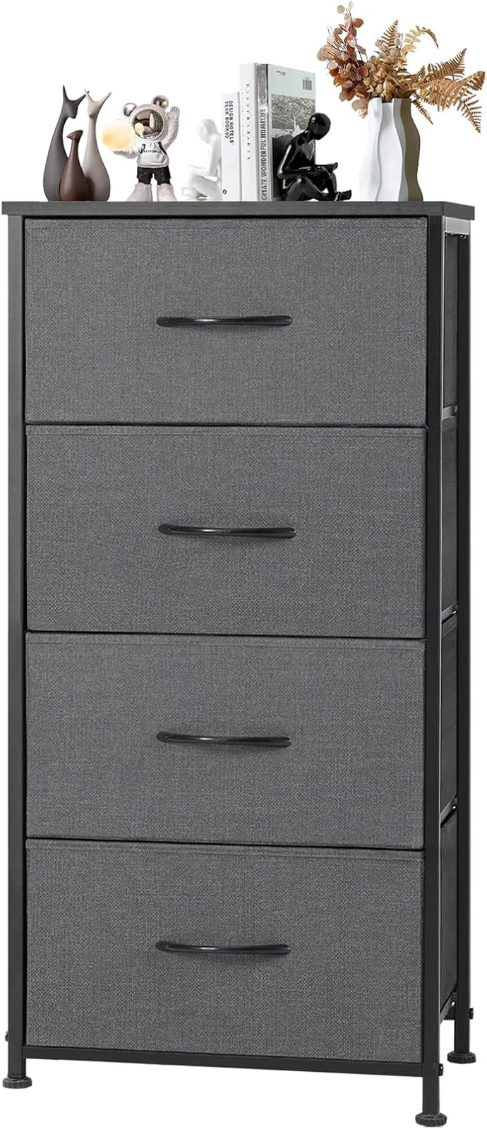 Tall 4-Drawer Fabric Dresser for Bedroom Closet Organizer Furniture Tower-image