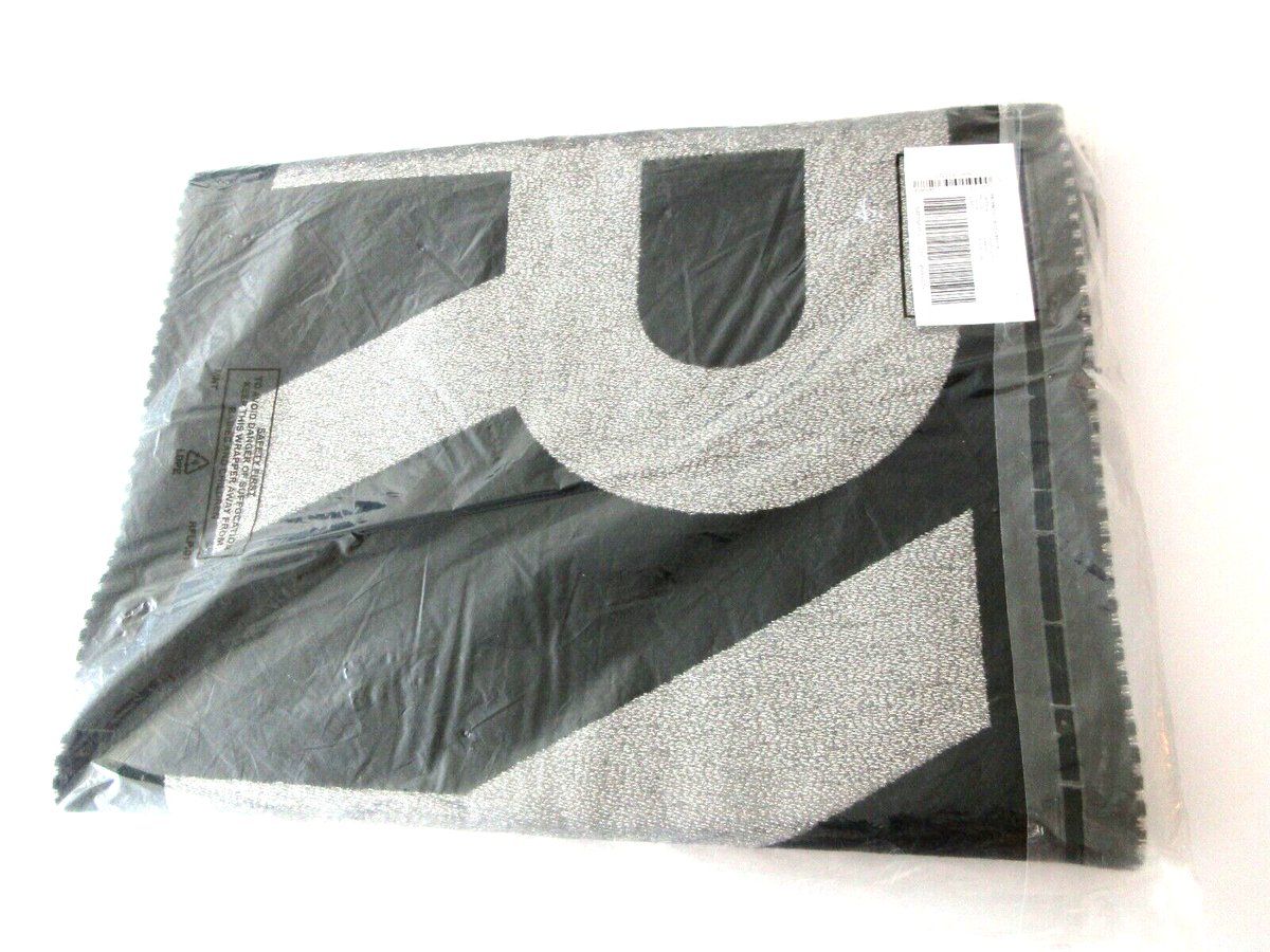 NEW Burberry Metallic Logo Jacquard Wool Blend Football Scarf in