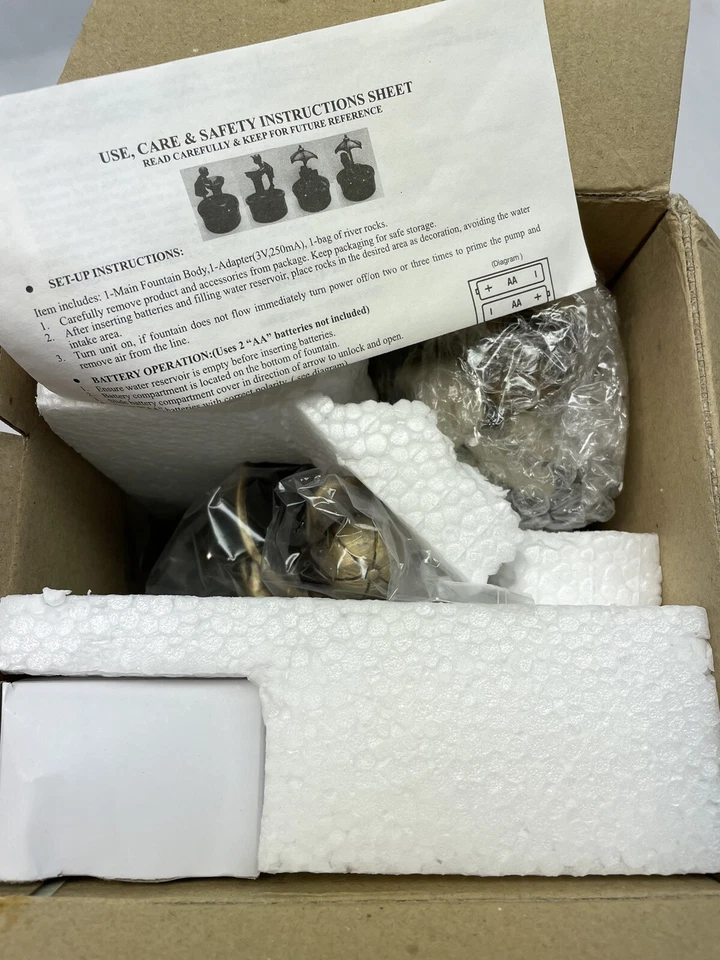 NUEVO Clásico Serie Americana Bronce Recuerdos Infantiles 8" LED Fuente Relajante Foto 4 de 4