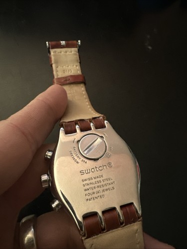 Swatch Irony Swiss Made Chrono V8 42MM Braun Leder 8,5" Uhr SR936SW - Bild 10 von 14