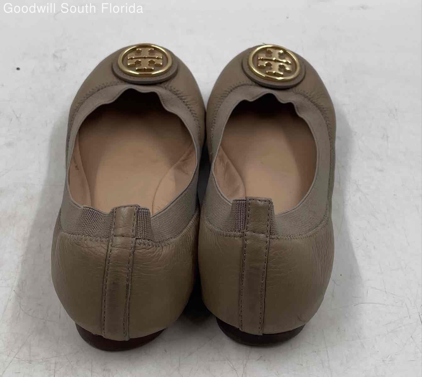 Authentic Tory Burch Womens Brown Leather Slip-On Round Toe Ballet Flats Sz 6 M thumbnail 4