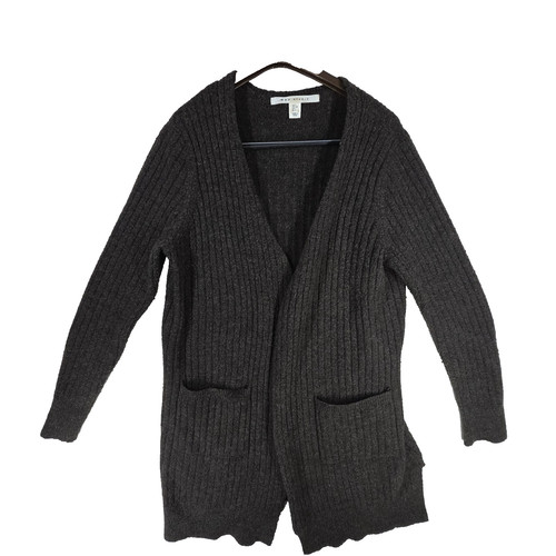 Vtg Max Studio Cardigan Womens Large Gray Cottagecore Lagenlook Wool Mohair Cold, Size L, $29.95
