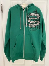 Harry Potter Slytherin Hoodie Full Zip Jacket Green Sweatshirt XS