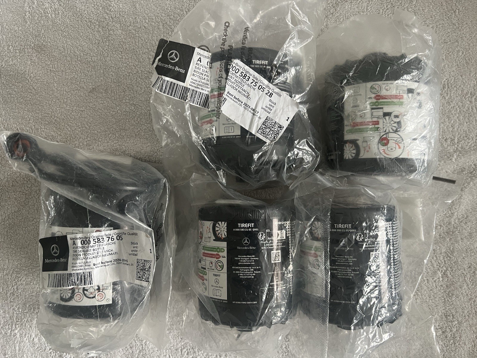 Gel Tirefit anti crevaison bouteille recharge rapide pneu Mercedes