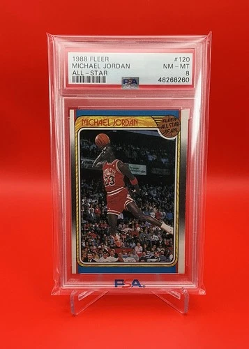 1988 Fleer 120 Chicago Bulls Michael Jordan All-Star PSA 8 NBA Trading Card