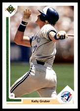 Kelly Gruber 1991 Upper Deck #374 Blue Jays MLB READ FREE SHIPPING AutographDen