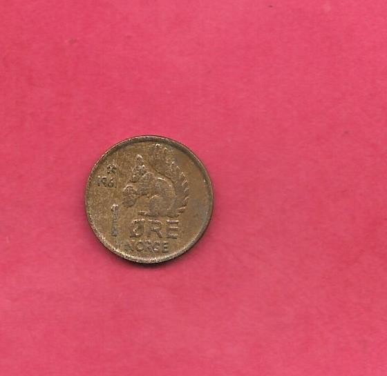 NORWAY norwegian KM403 1961 XF-SUPER FINE CIRCULATED OLD VINTAGE 1 ORE COIN