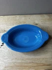 Fiestaware Individual Casserole Oval Au Gratin Baking Dish 9" Peacock Blue