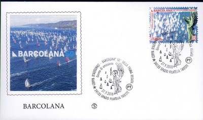 2018 FDC mit Annullierung Triest 27.9 '' BARCOLANA - 50. der ersten Regatta ''