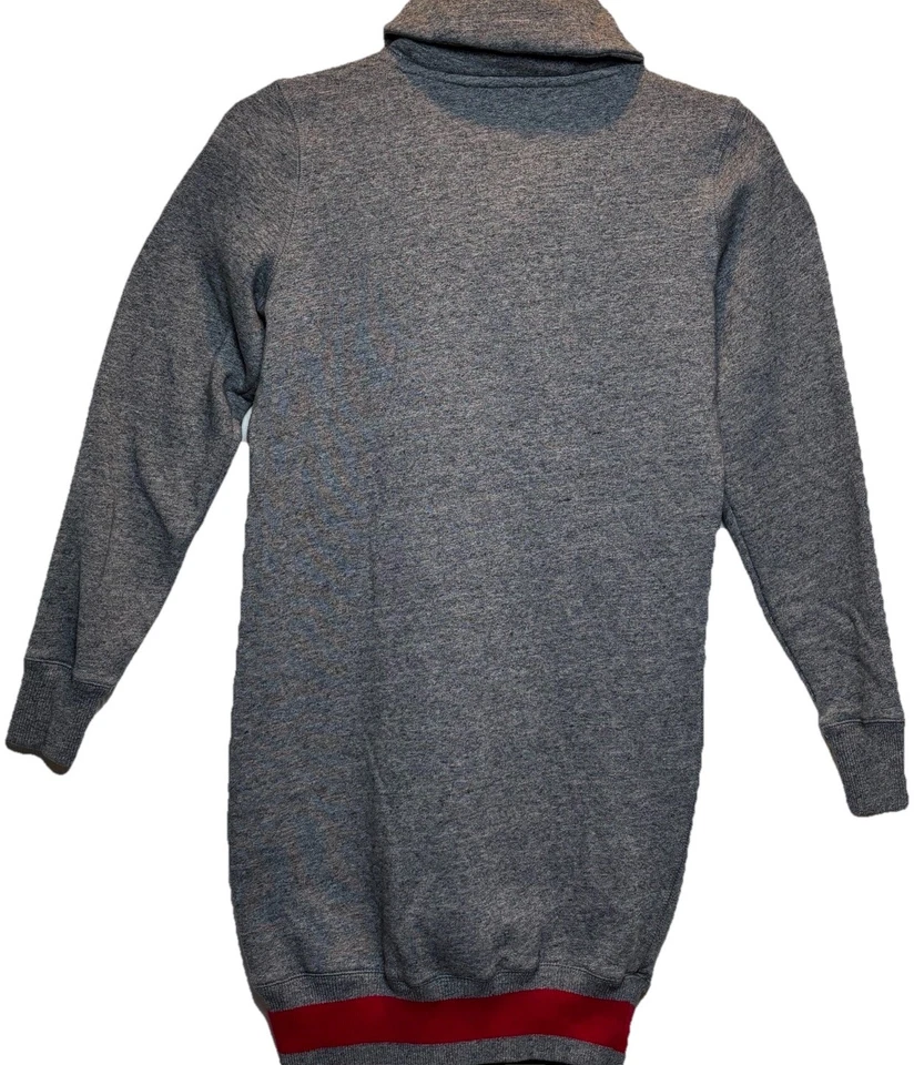 Ralph Lauren Niños Gris Sudadera Vestido Cuello Palanca Chal Parche Talla XL (16) Foto 3 de 4