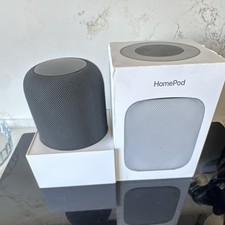 Apple HomePod haut-parleur intelligent ovale gris avec boîte