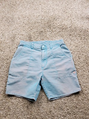 Quiksilver Corduroy Shorts Size 33 Womens Blue Pink Patch Pockets Cotton Y2K 