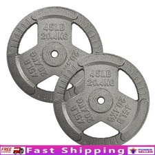 Solid Cast Iron Weight Plates Set Standard Barbell Anti-Rust Gym Training Pair