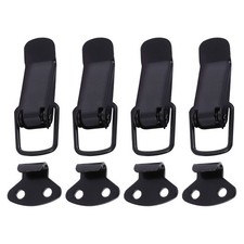 4Set Black Cabinet Door Spring Loaded Latches Metal Iron Toggle Catch Hardware