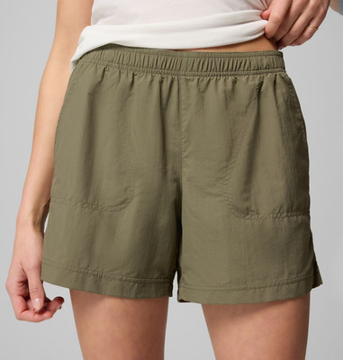 Columbia Sandy River Shorts Women S Green Pull On Elastic Waist Drawstring NEW