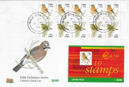 2002 IRELAND BIRDS VERY SCARCE 4.10 EURO BOOKLET ON SUPERB FDC