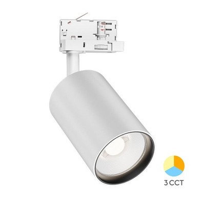 3-Phasen LED Schienenstrahler 30W 3CCT 3000-6000K Weiß dreh- und schwenkbar Spot