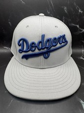 Fanatics Los Angeles Dodgers MLB Fitted Cap Hat Size 8 Gray Blue
