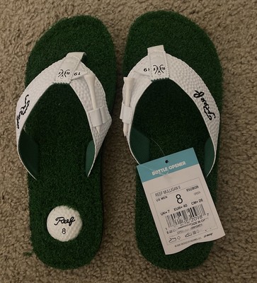 NWT Reef  Mulligan II Green White Sandals Men s Size 8 19th Hole Novelty