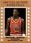 Michael Jordan 1984 USA Olympic Basketball  Co-Captain Gold Winning Team Card