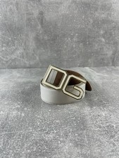 Dolce & Gabbana DG Logo White Hair Calf Leather Belt Made in Italy Size 90/36