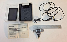 Sony ECM-DS70P Stereo Microphone w/ Cable, Clip, Case  Manual, 3.5mm TRS Jack