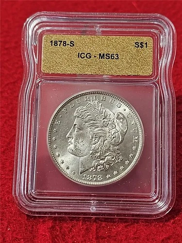 1878-S  MORGAN SILVER DOLLAR  ICG  MS 63                                #T1645