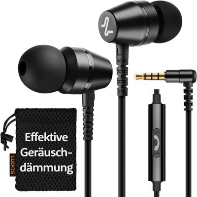 OMNITONE Kopfhörer In Ear Kopfhörer mit Kabel und Mikrofon, 5 Jahre Garantie, I