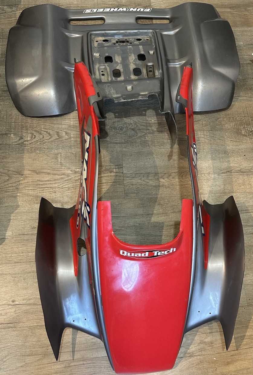 1986-1989 Honda Trx250r Plastics With Quad Tech Carbon Fiber Hood!