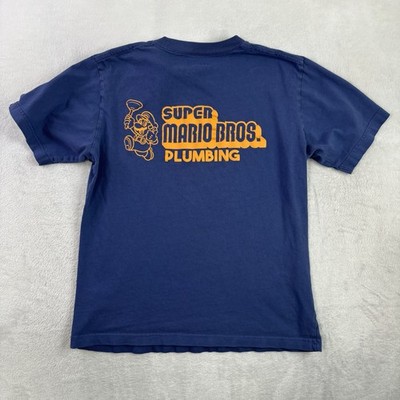 Uniqlo Super Mario Bros. Plumbing Blue Short Sleeve Graphic Shirt Men's Medium