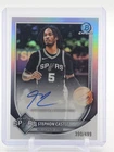 STEPHON CASTLE 2025-26 BOWMAN CHROME REFRACTOR ROOKIE AUTO /499 SPURS Q5332