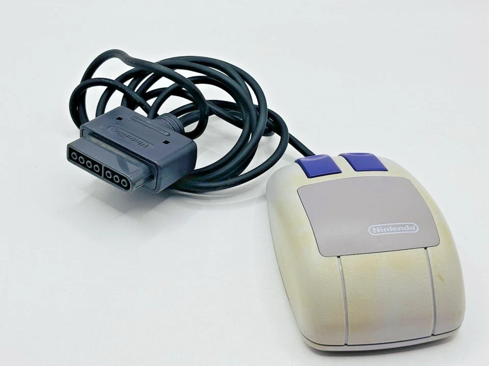 Super Nintendo SNES Mario Juego de Pintura Alfombrilla de Ratón Manuales de Ratón Probado ¡Funciona! Foto 4 de 4