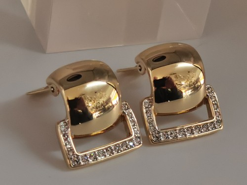 Pierre Lang , schöne , große PL - Ohrringe / Clips  , vergoldet (41) - Bild 1 von 6